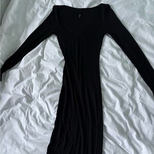 Skims Black Long Sleeve Dress